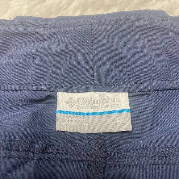 Columbia PFG Womens Shorts Size 14 Navy Blue Nylon Fishing Hiking Outdoor - Picture 3 of 12